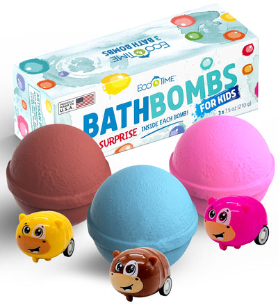 Handmade Bath Bombs for Boys With Toy Cars Animals