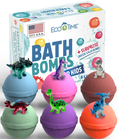 Mini Bath Bombs for Kids With Dinosaur (Dino 6)
