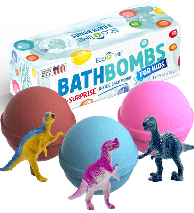 Handmade Bath Bombs for Boys & Girls With Dinosaur Toy Inside